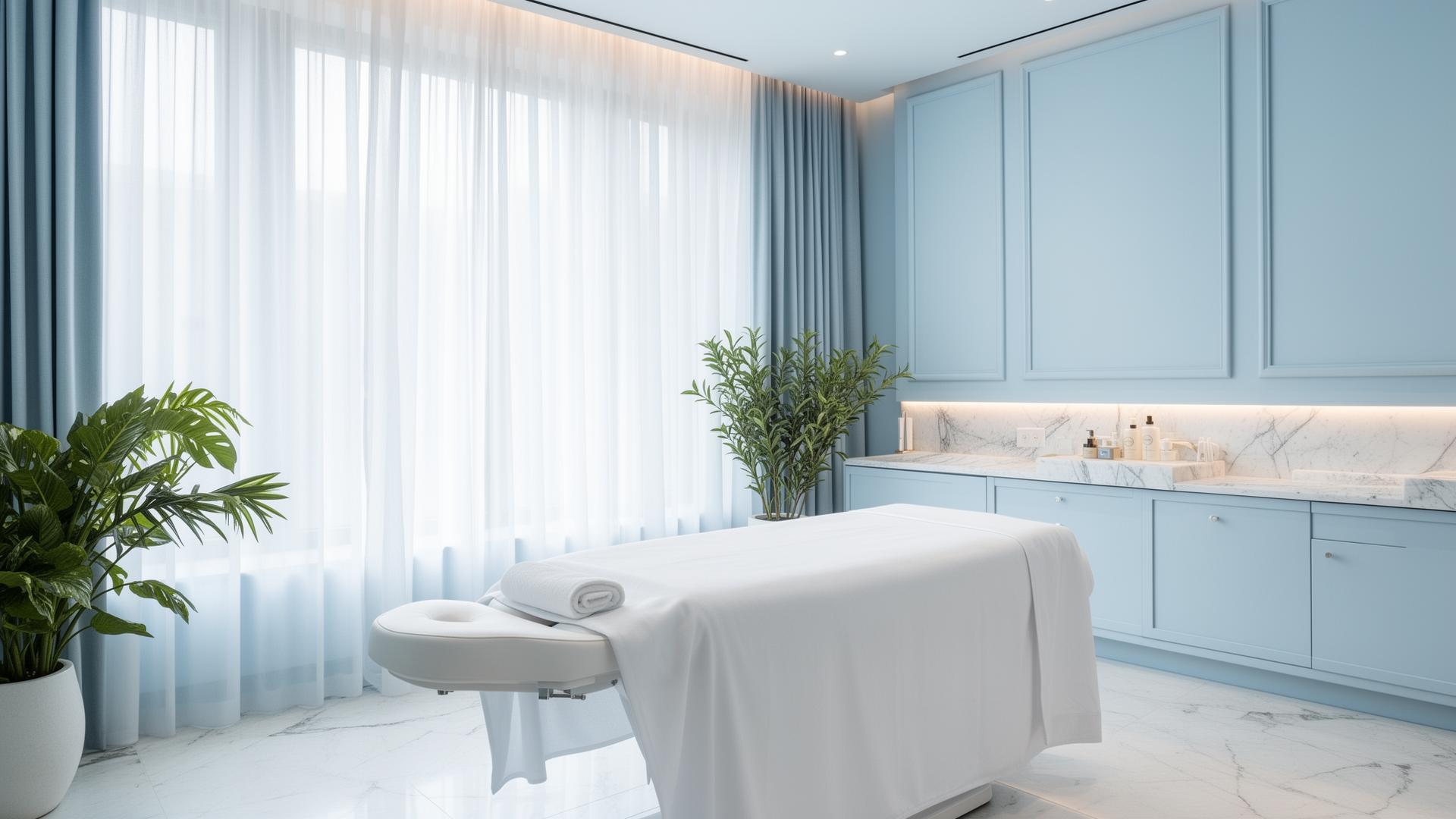Serene luxury beauty salon interior